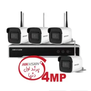 پکیج ۴ کانال تحت شبکه وایرلس هاک ویژن ۴ مگاپیکسل مدل NK44W0H-1T