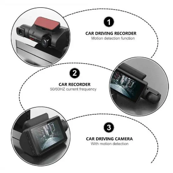 a68 dual lens car dvr dashboard camera