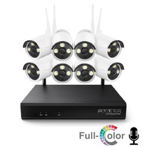پک ۸ کانال وارم لایت میکروفن دار wifi cctv 8ch warmlight