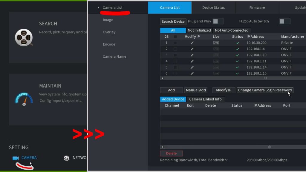 وصل کردن دوربین IP در دستگاه