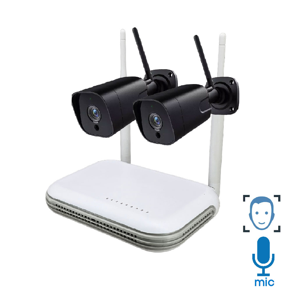 پک دو دوربینه بی سیم میکروفن دار face detection