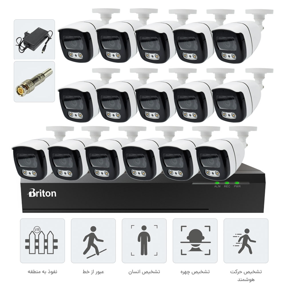 پکیج 16 دوربینه ۵ مگاپیکسل 16ch 5mp 16camera