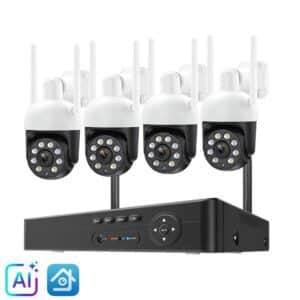 پکیج ۴ دوربینه چرخشی وایرلس 4CH PTZ Wireless 4MP ai
